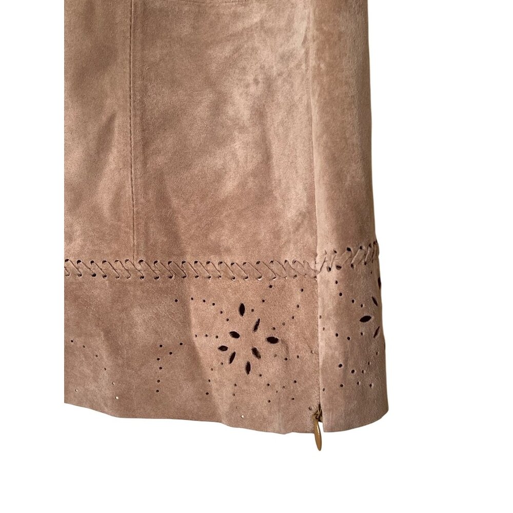 HIT P Size P Suede Leather Beige Vest Perforated Design Western Rodeo Tribal - Picture 10 of 16